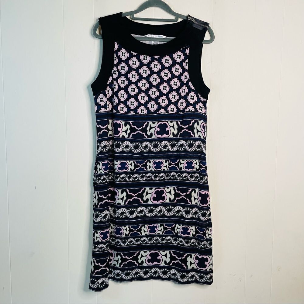 Diane Von Furstenberg Patterned Silk Sheath Dress size 12